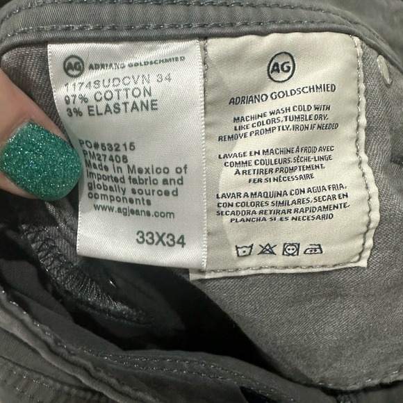 AG Adriano Goldschmied The Graduate‎ Tailored Leg Pants Mens Jeans 33x34 Street - Picture 10 of 10